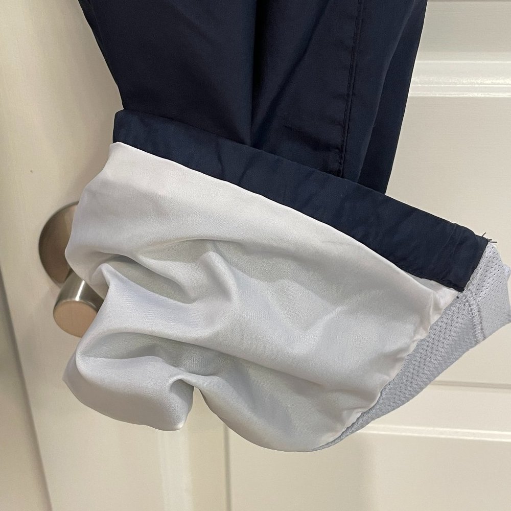 EUC Nike Track Pants, Low-Rise, Elastic/Drawstring, Zippered Legs, Navy, Small - Picture 8 of 11